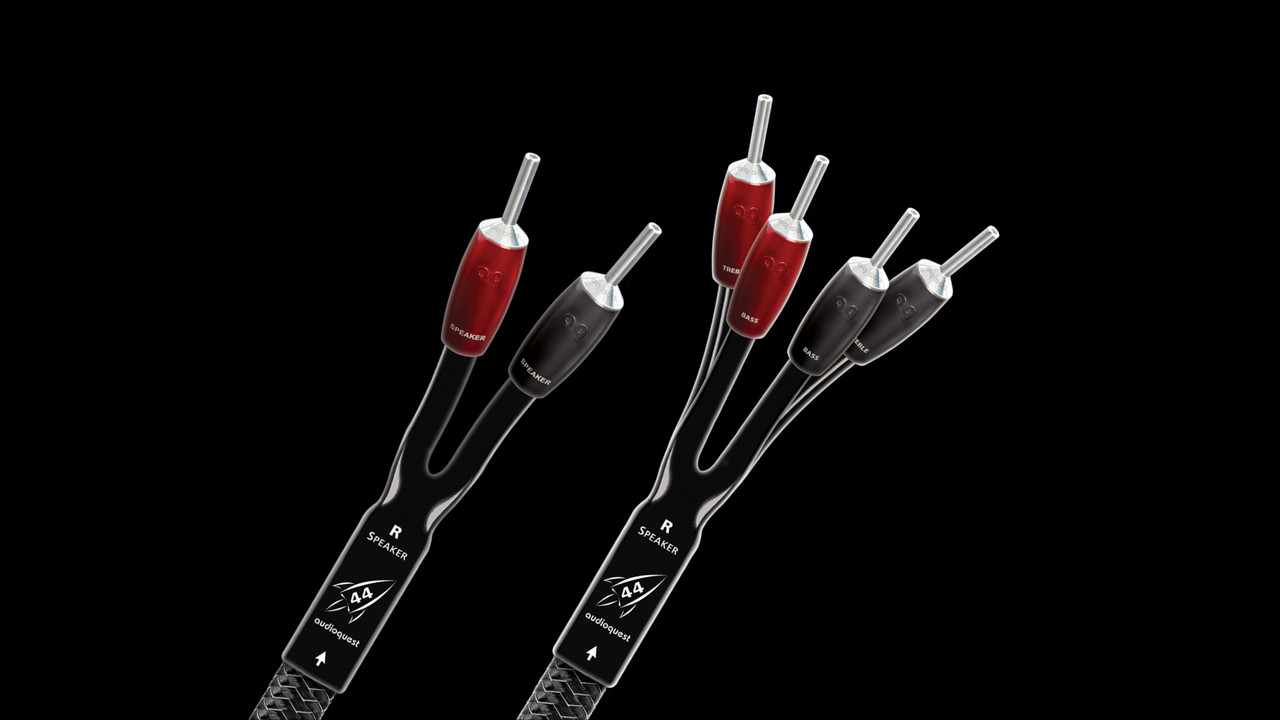AudioQuest Rocket 88 avec 72 V bifilaire DBS câble de haut-parleur, Argent BFA bananes, seul canal 10 Pieds (3 m) Demi Paire