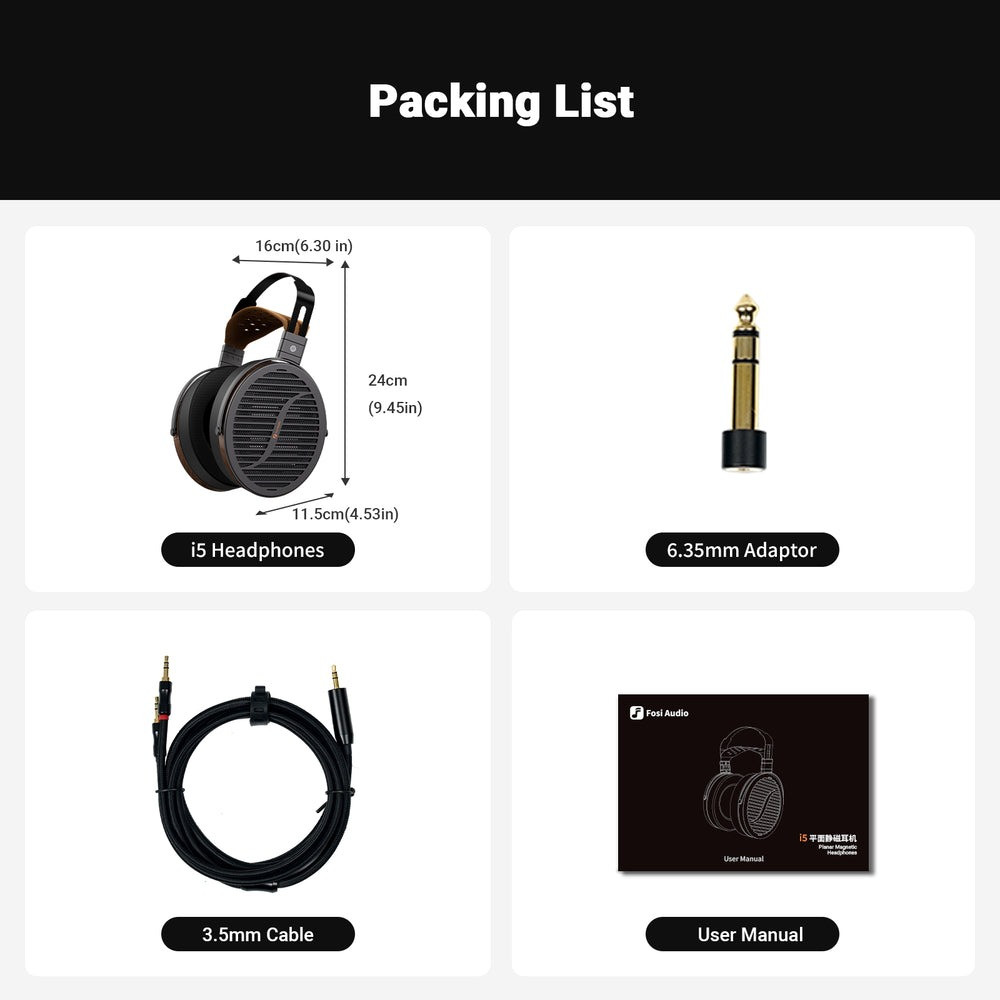 Fosi Audio i5 Open-Back Planar Magnetic Headphones - Bay Bloor Radio