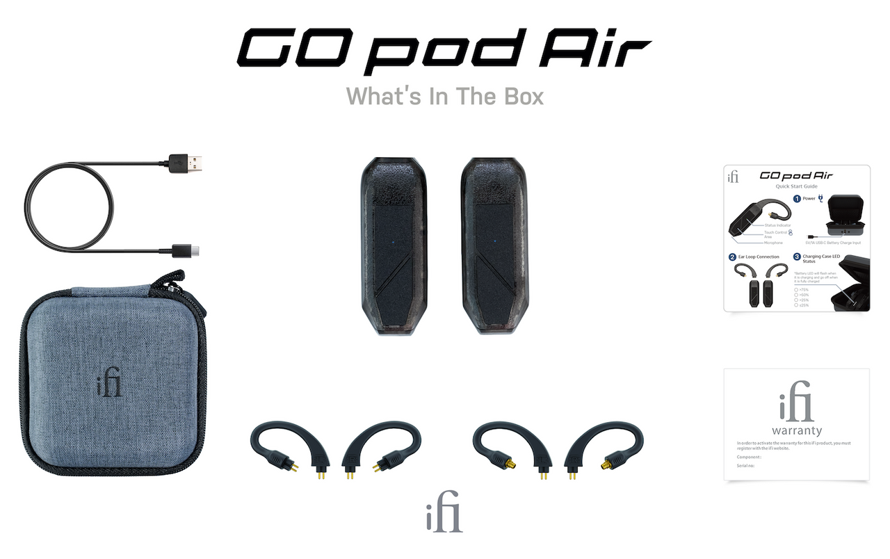 iFi GO Pod Air — Wearable Bluetooth DAC/Amp True Wireless IEM Adapters
