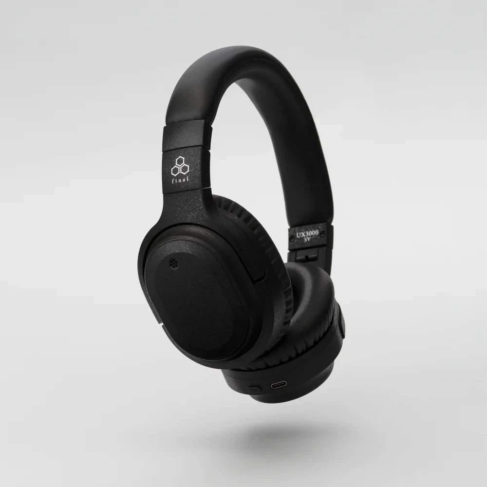 final UX3000 SV ブラック ワイヤレスヘッドフォン Final UX3000 SV Wireless Noise-Cancelling Headphones