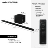 Samsung HW-S800B Ultra-Slim Soundbar with Wireless Subwoofer — OPEN BOX