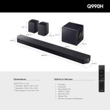 Samsung HW-Q990H Soundbar with Wireless Subwoofer and Rear Speakers