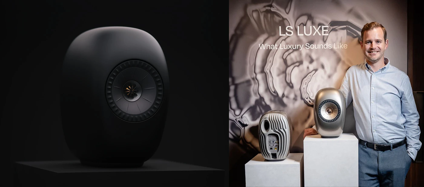 Jack Oclee-Brown with KEF LS Luxe Speakers