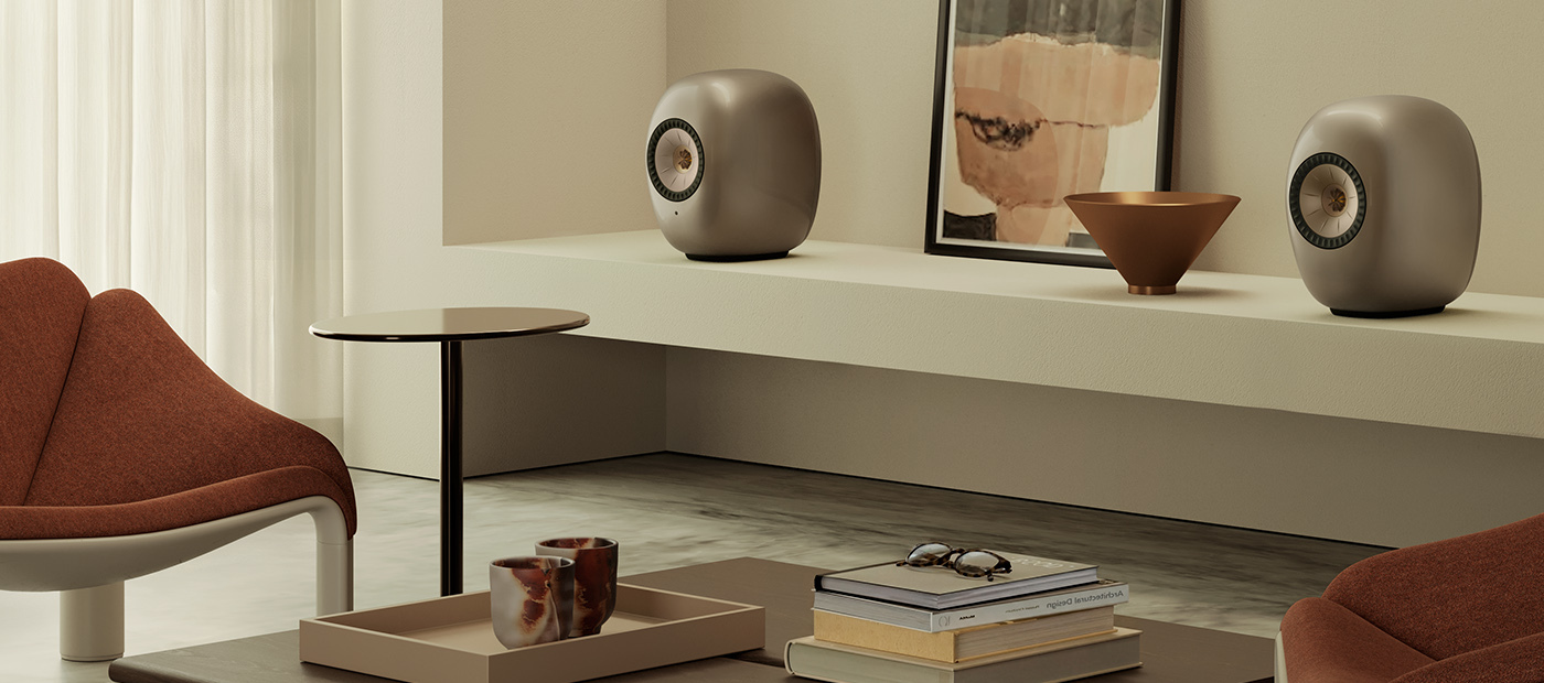 KEF LS Luxe speakers in titanium