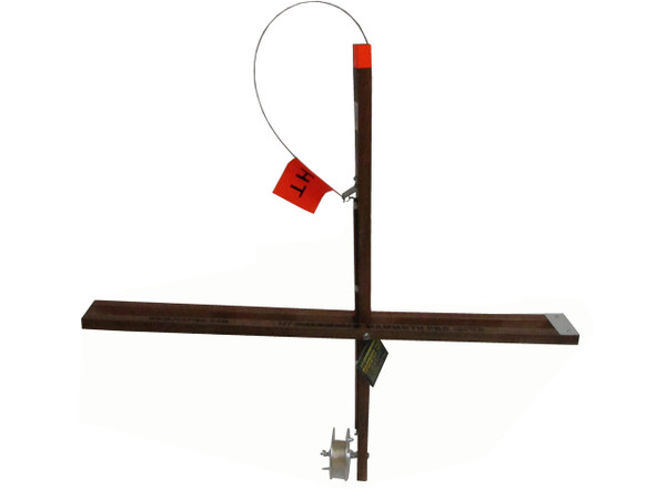 JIG-A-WHOPPER MAMMOTH PRO WOOD TIP-UP W/ 1500' SPOOL & RULER