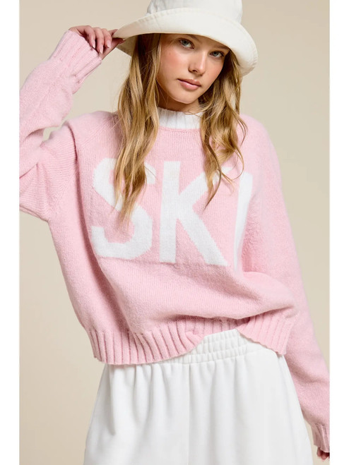 Ski Knit Sweater- Pink Ski Knit Sweater- Pink
