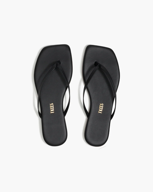 Square Toe Black Flip Flop