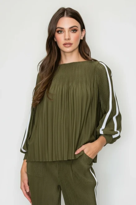 Jaline Pleat Top