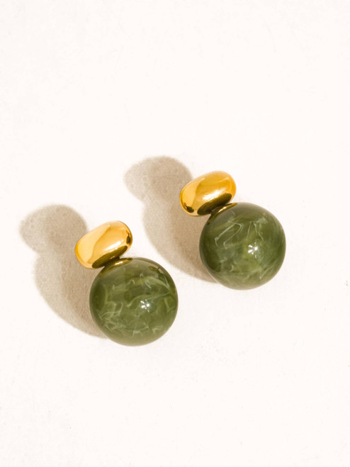 Velisse Green Marble Earring