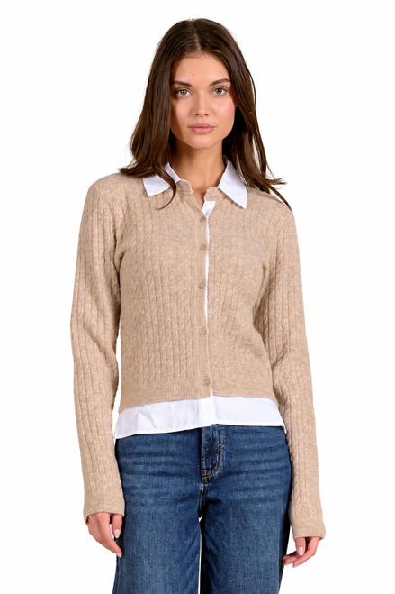 Sweater Collar Cardigan