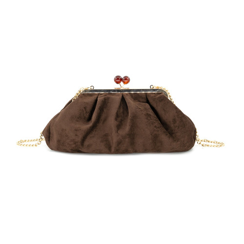 Aura Faux Suede Bag- Chocolate