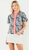 Floral Stripe V Blouse
