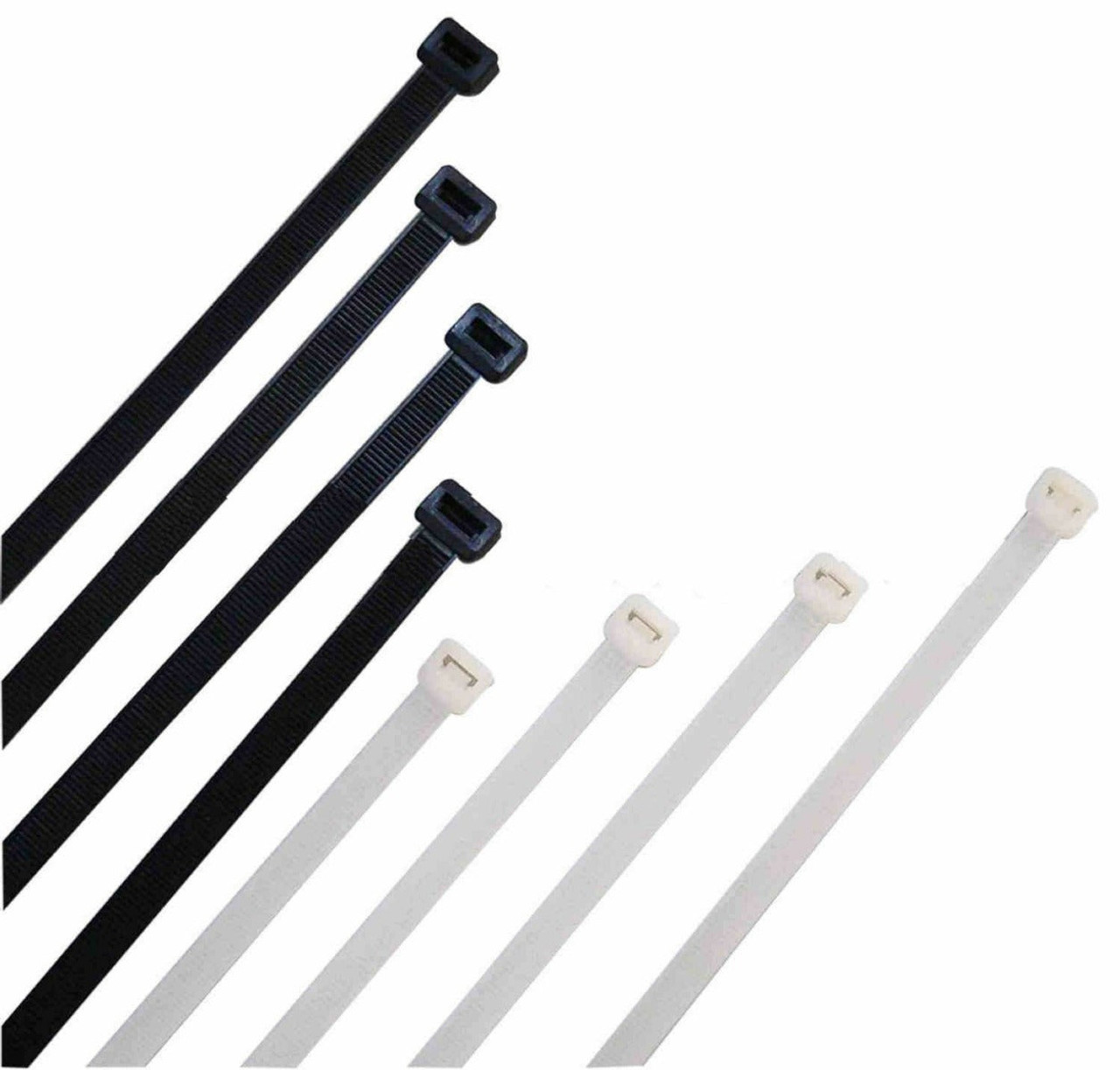 4.8mm Black & White Cable Ties - 100pcs