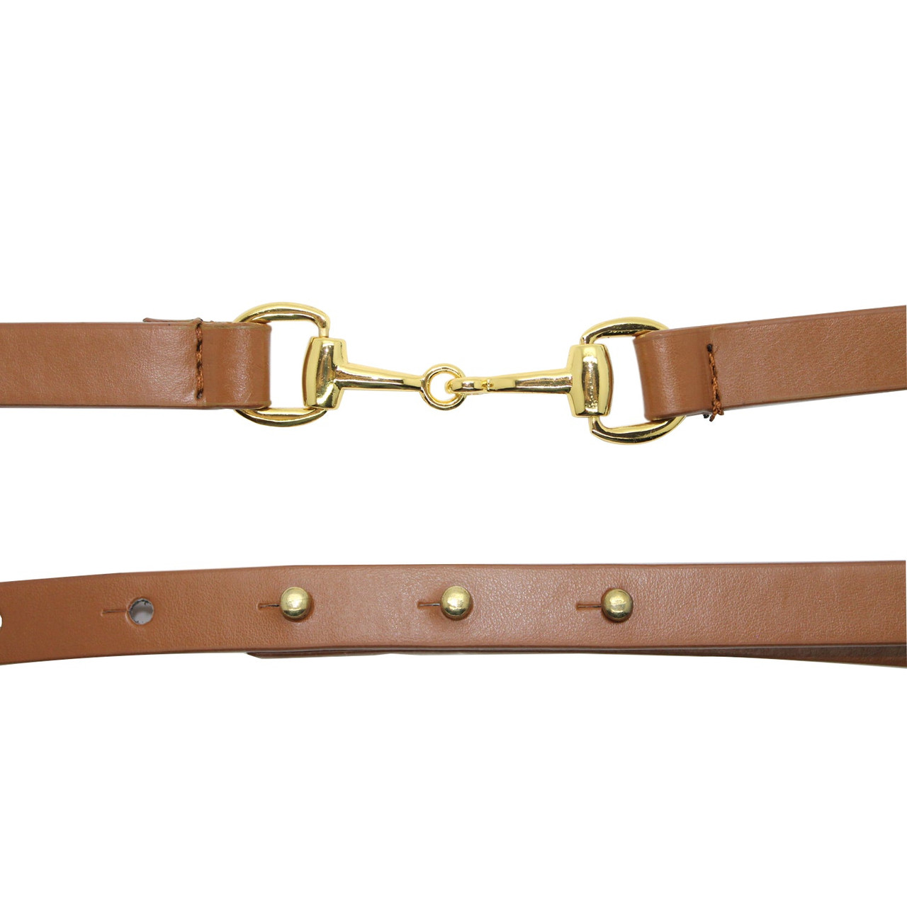 13mm Women's Brown Leather Waist Belt with Stylish Gold Hook Clasp Fully Adjustable Beautiful Fashion Accessory for Casual Formal & Western Outfits