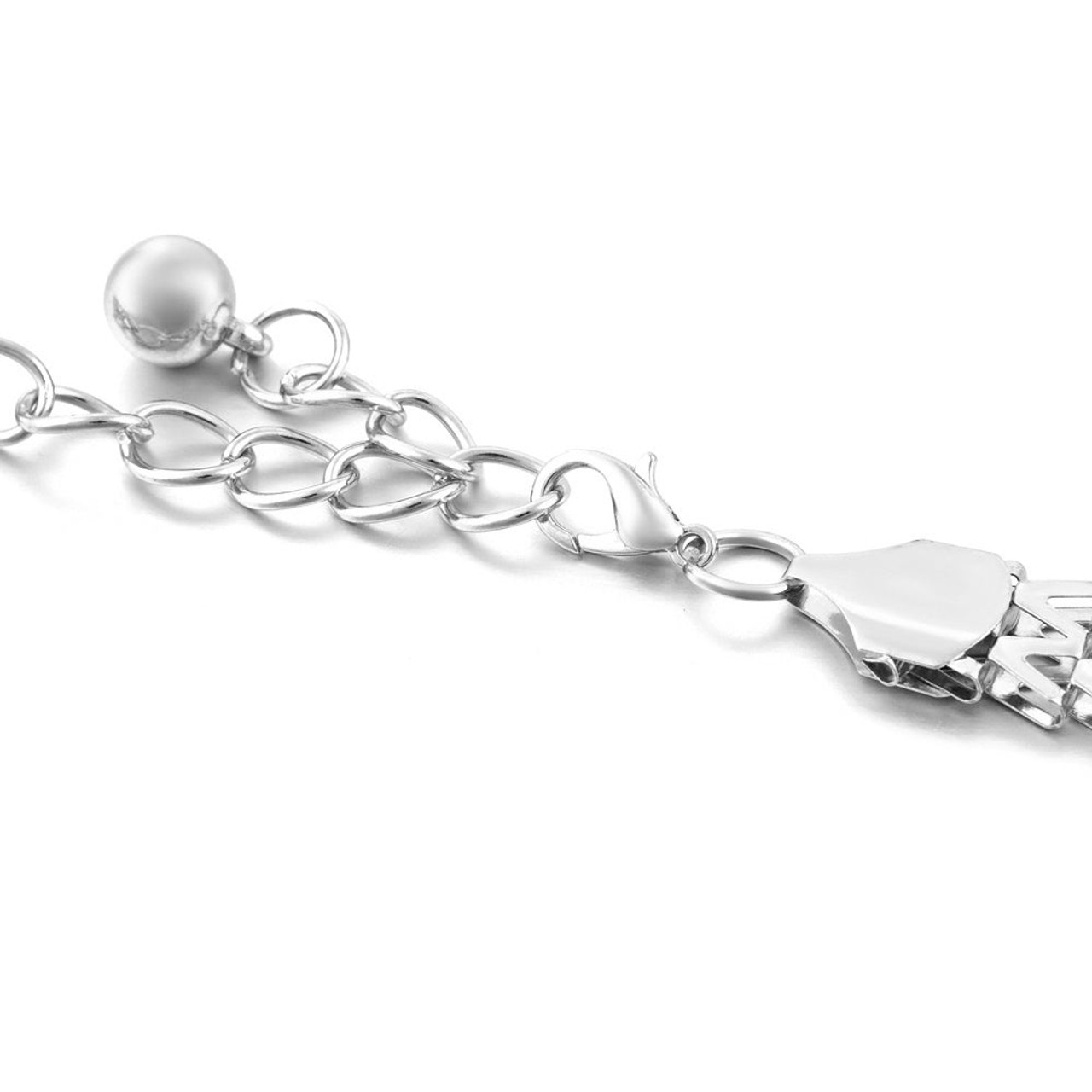 48" Ladies 'W' Shape Design Chain Waist Belt Women Fashion Accessory - Silver Gold