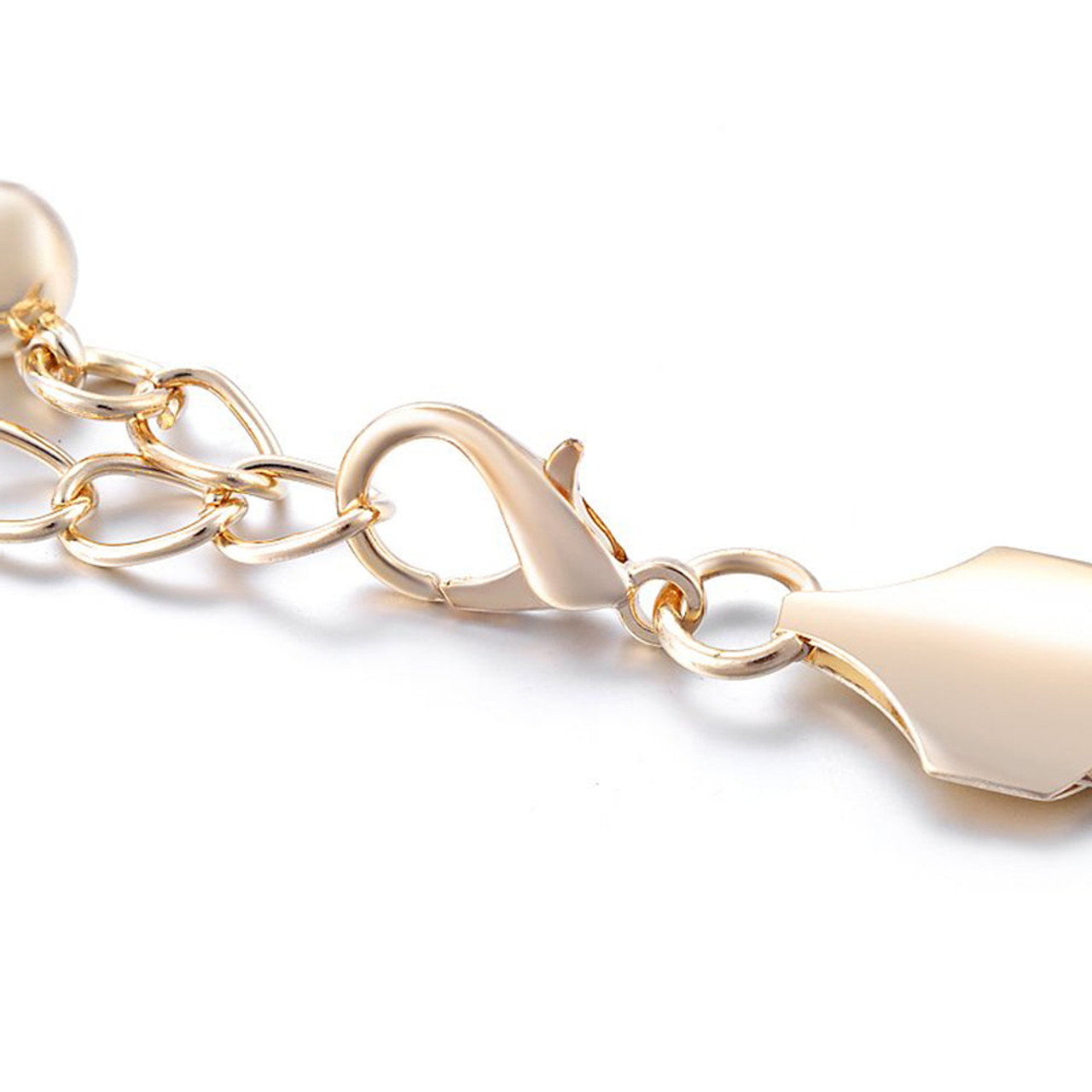 44" Gold Brick Shape Design Chain Waist Belt Women Fashion Accessory