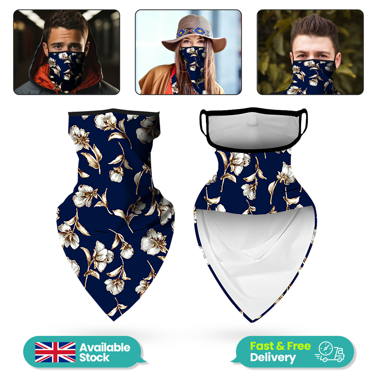 Bandana with Earloops - Design 8