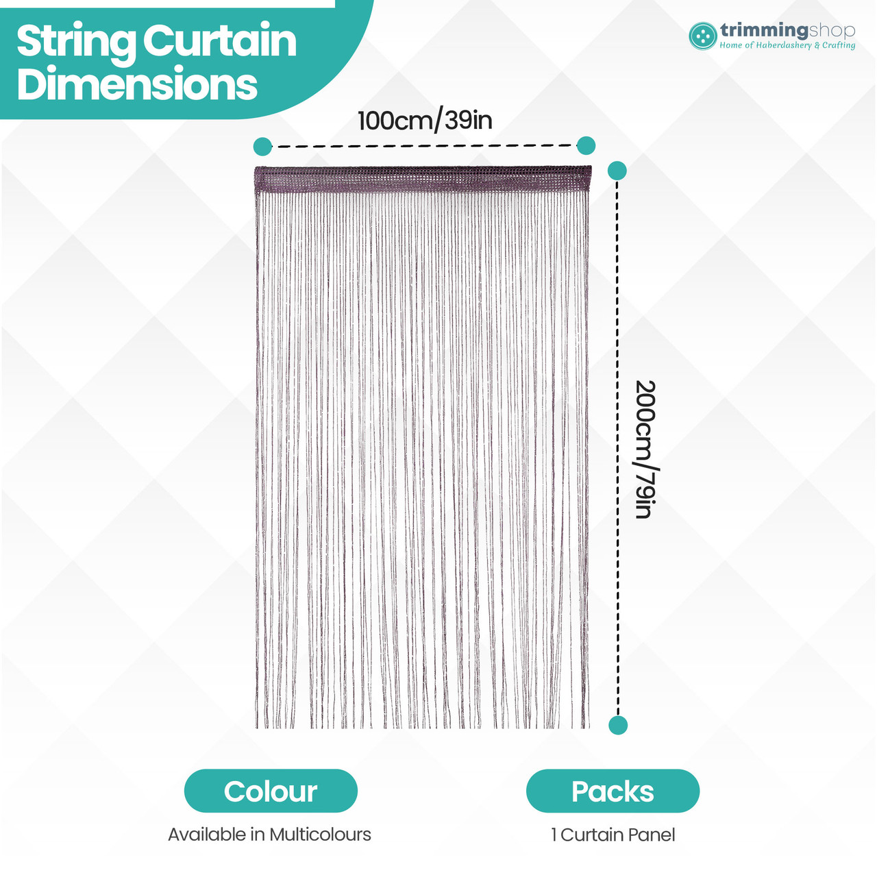 String Curtain Panel - Dark Purple
