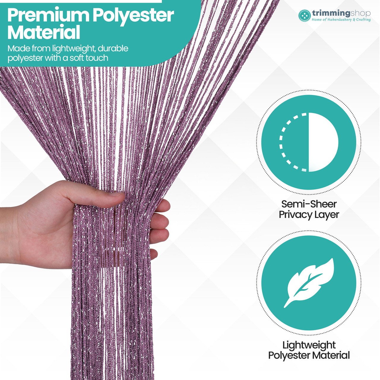 String Curtain Panel - Dark Purple