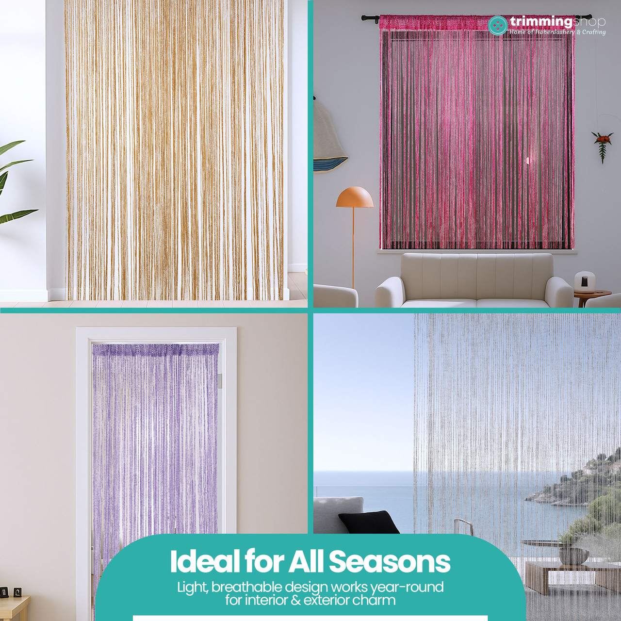 String Curtain Panel - Dark Purple