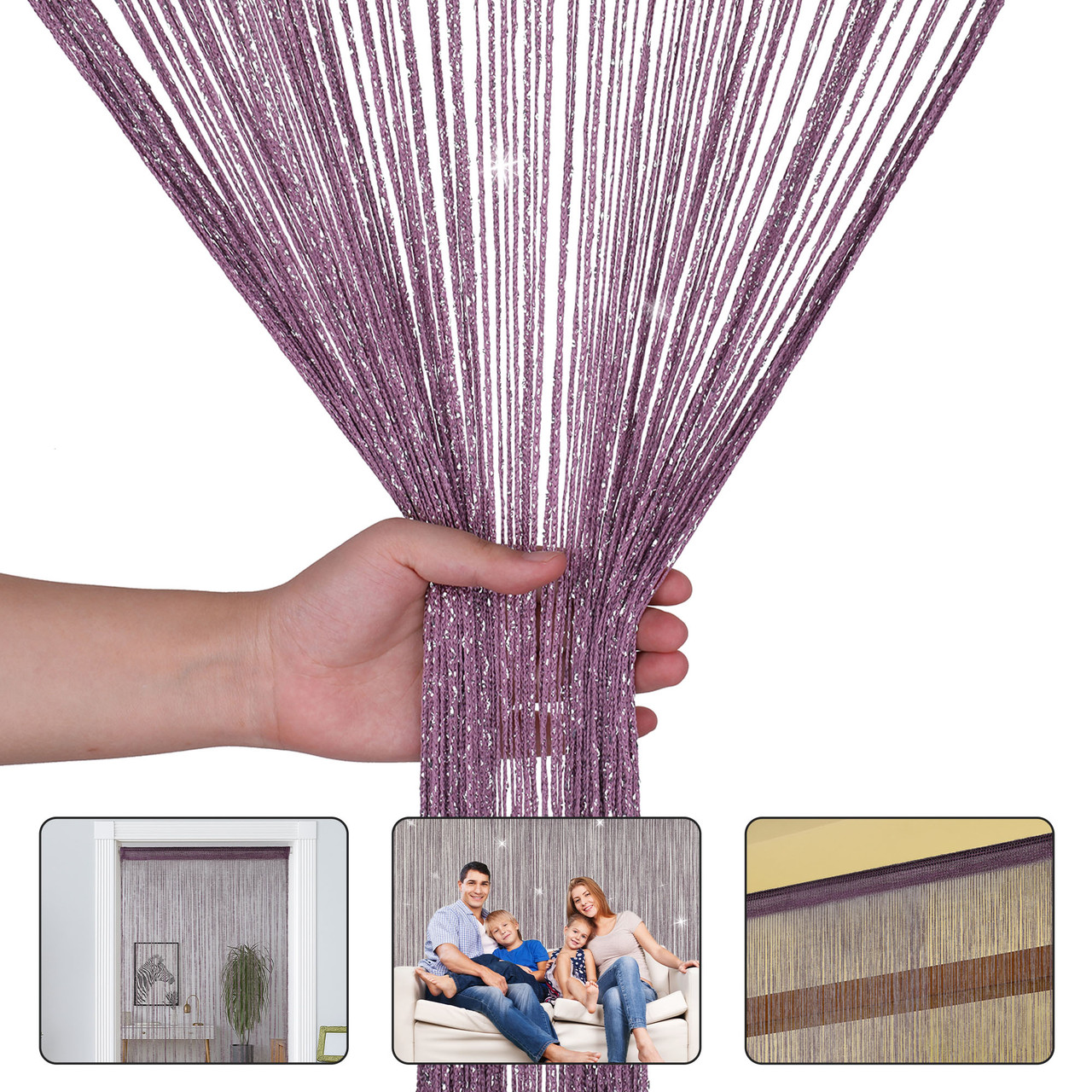 String Curtain Panel - Dark Purple