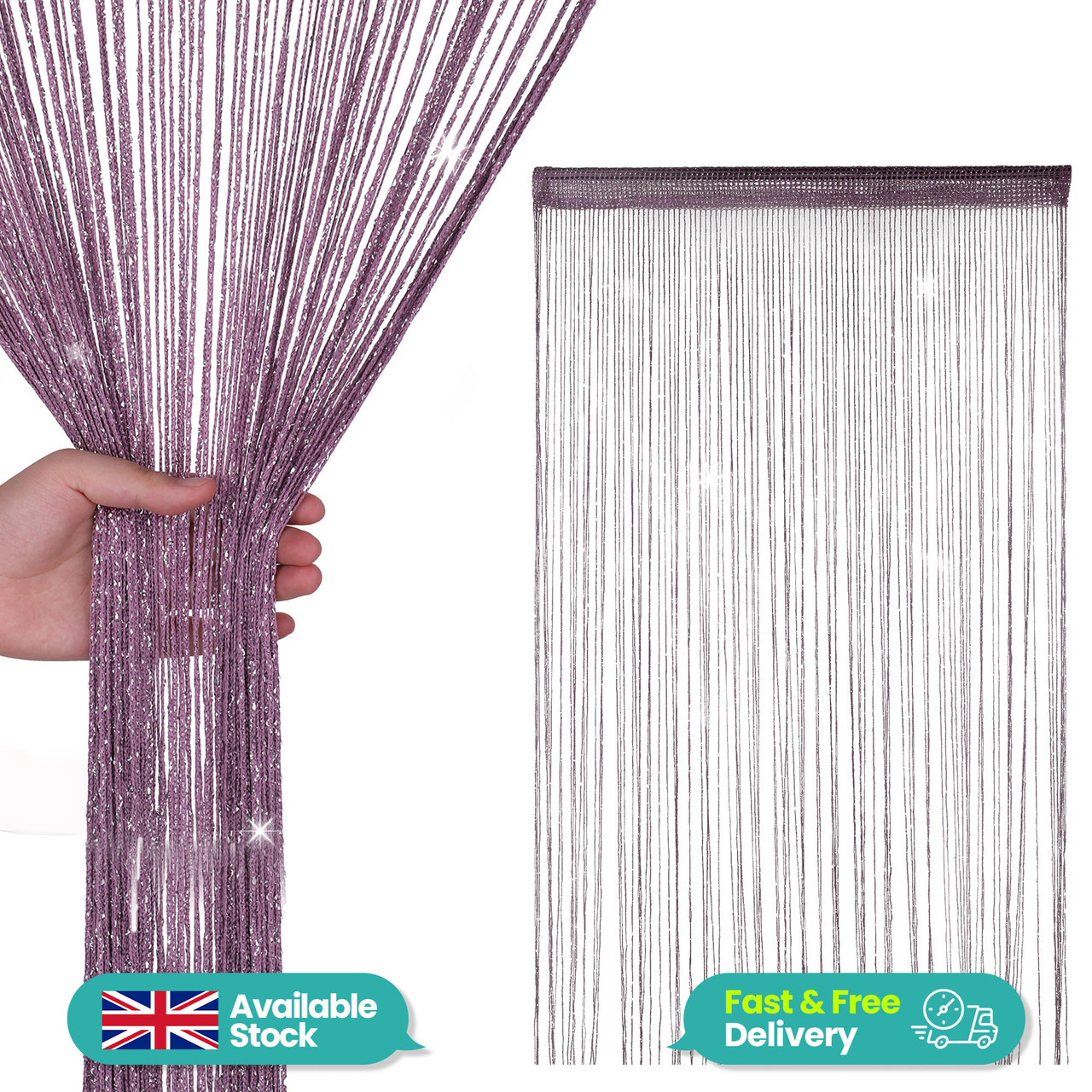 String Curtain Panel - Dark Purple