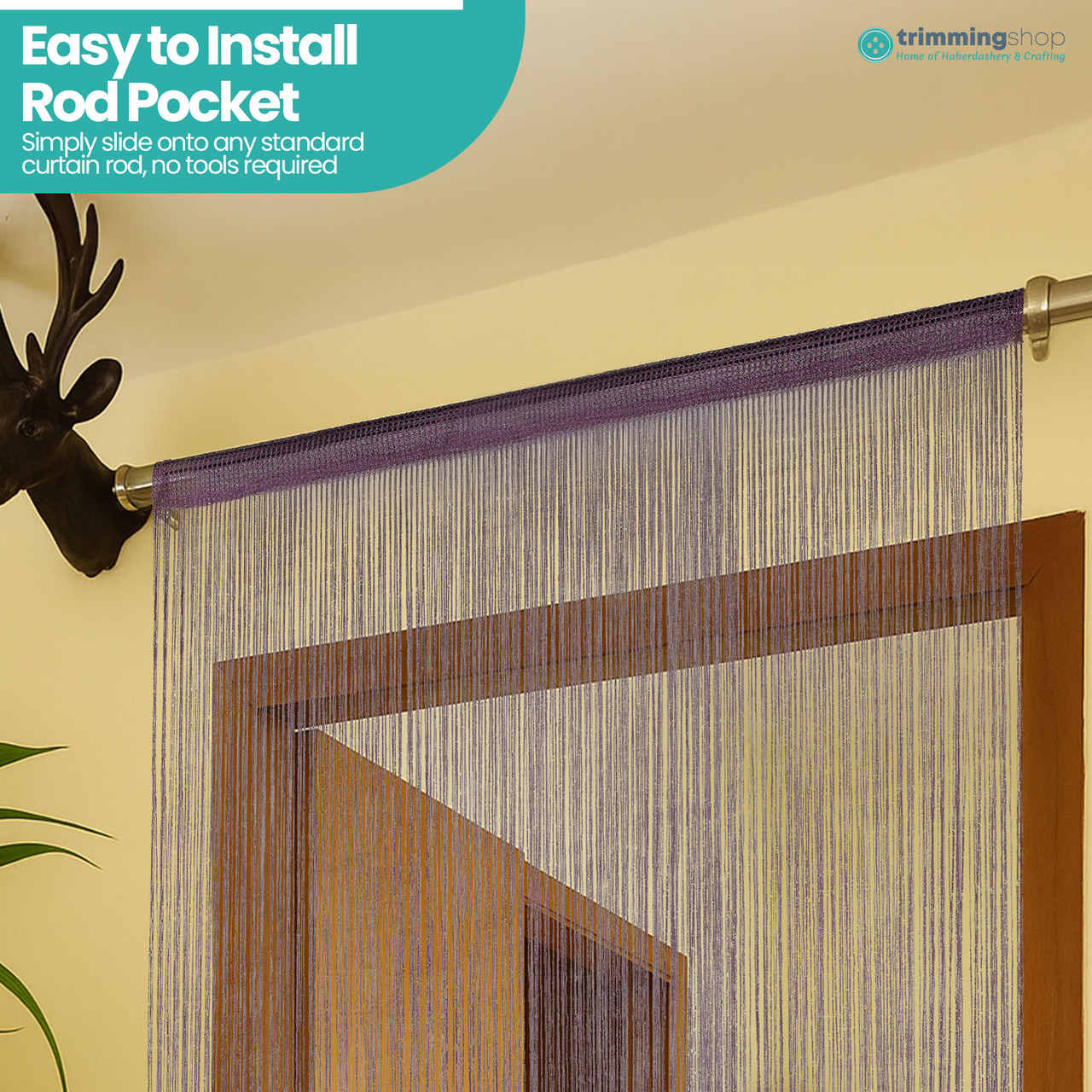 String Curtain Panel - Dark Purple