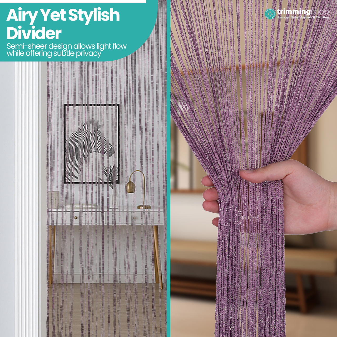 String Curtain Panel - Dark Purple
