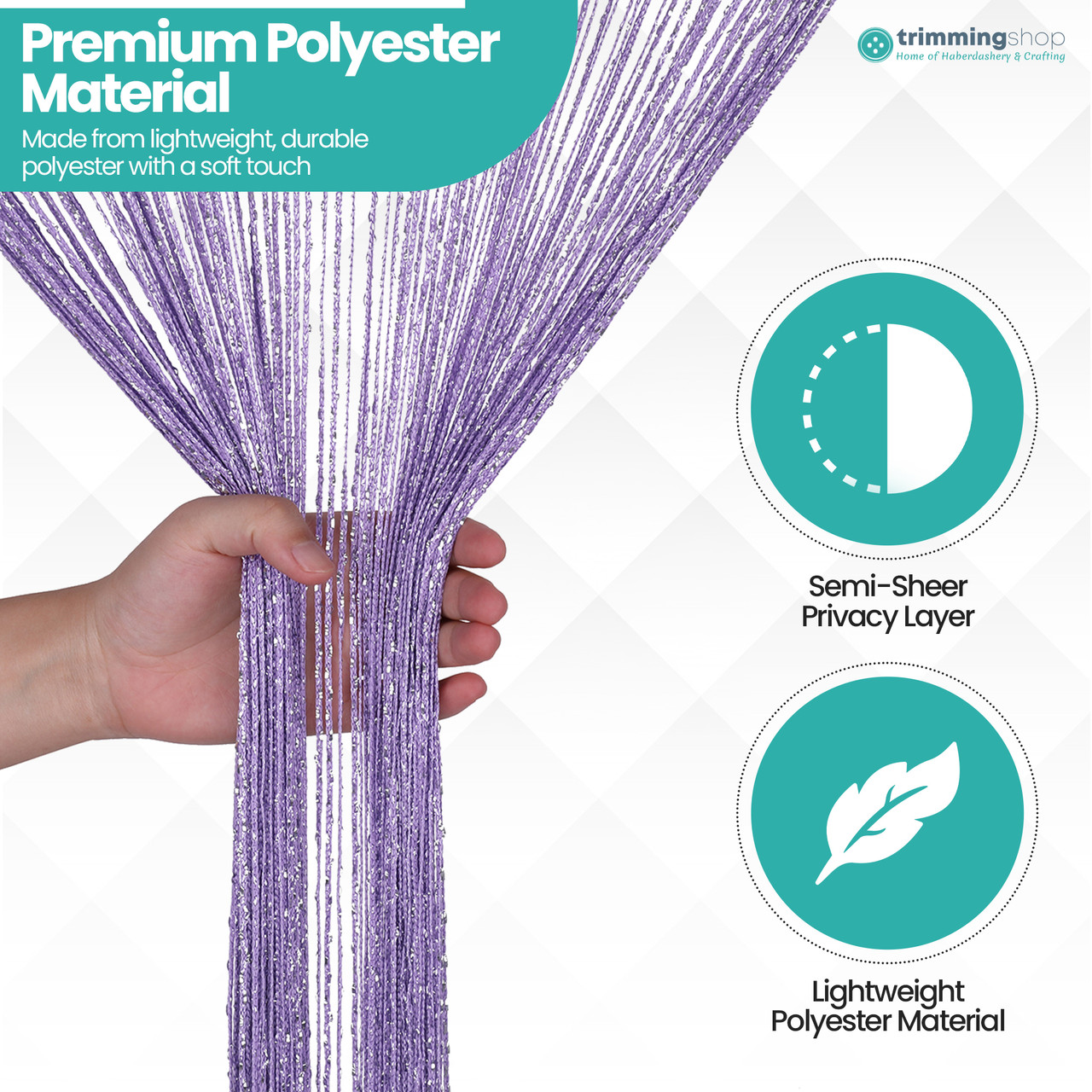 String Curtain Panel - Light Purple