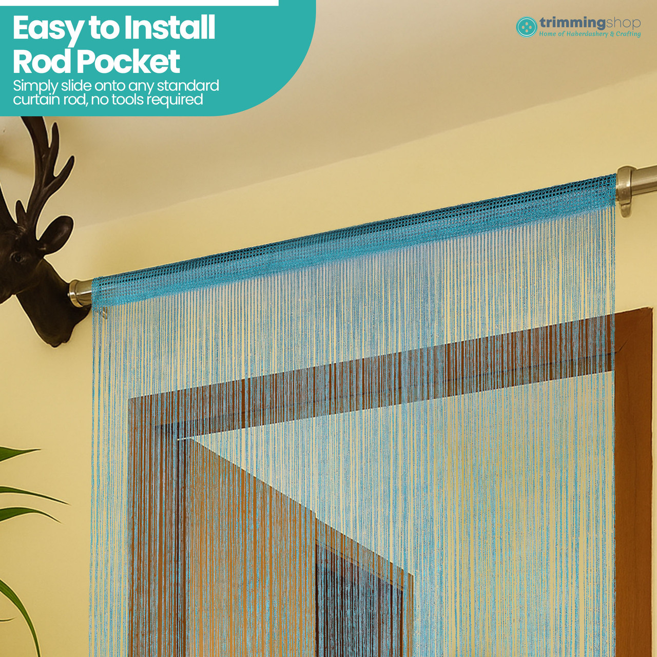 String Curtain Panel - Turquoise