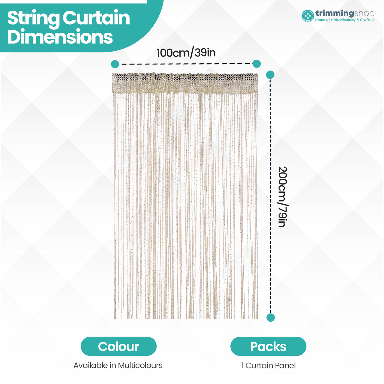 String Curtain Panel - Beige