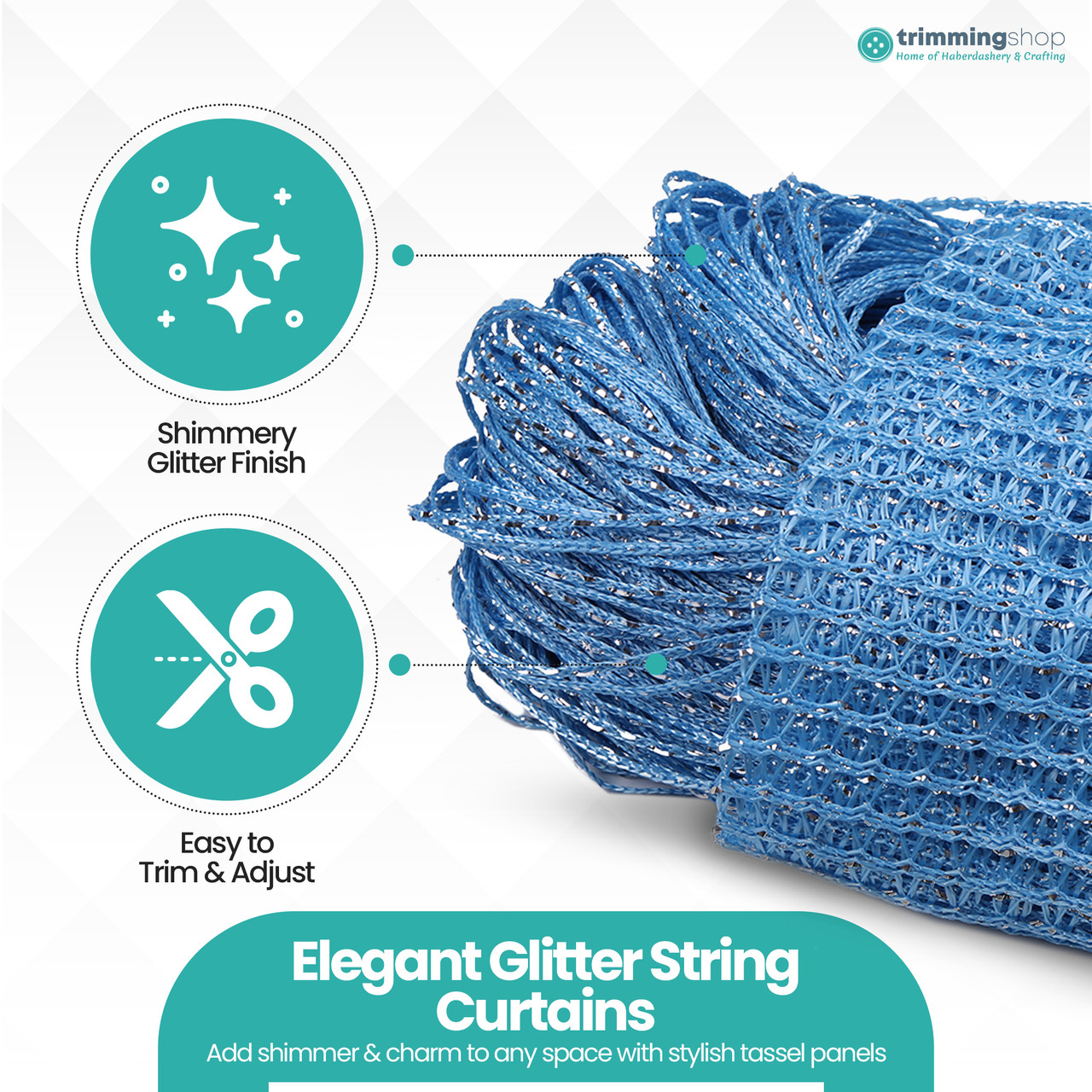 String Curtain Panel - Sky Blue