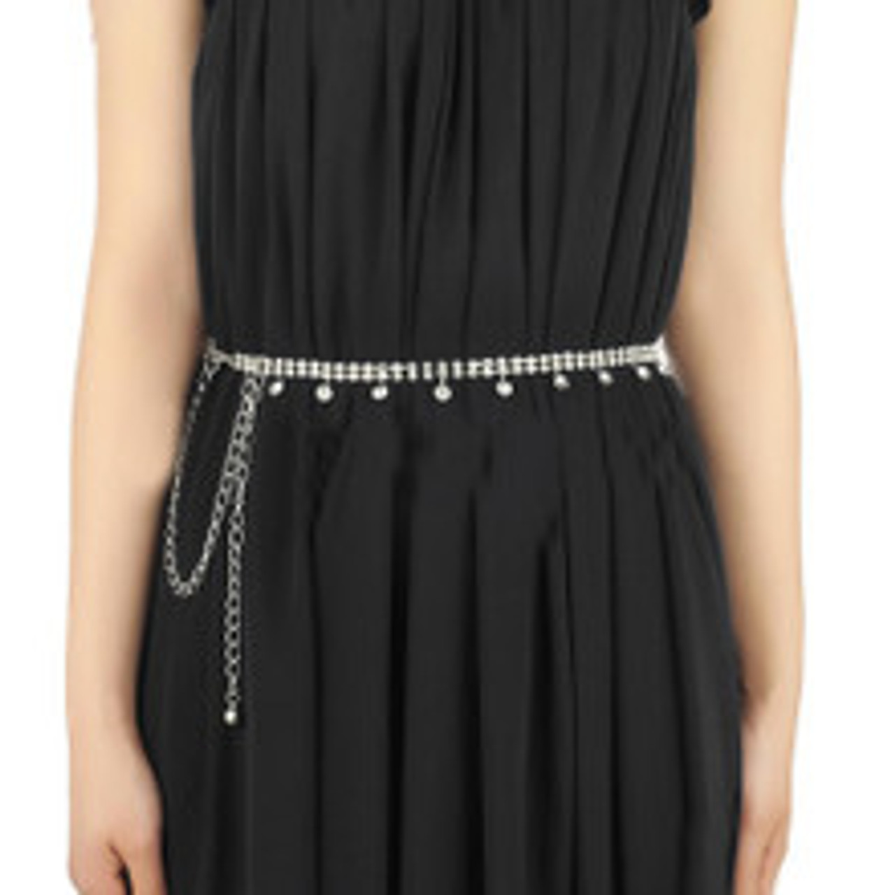 Silver Rhinestone Drop Diamante Belt