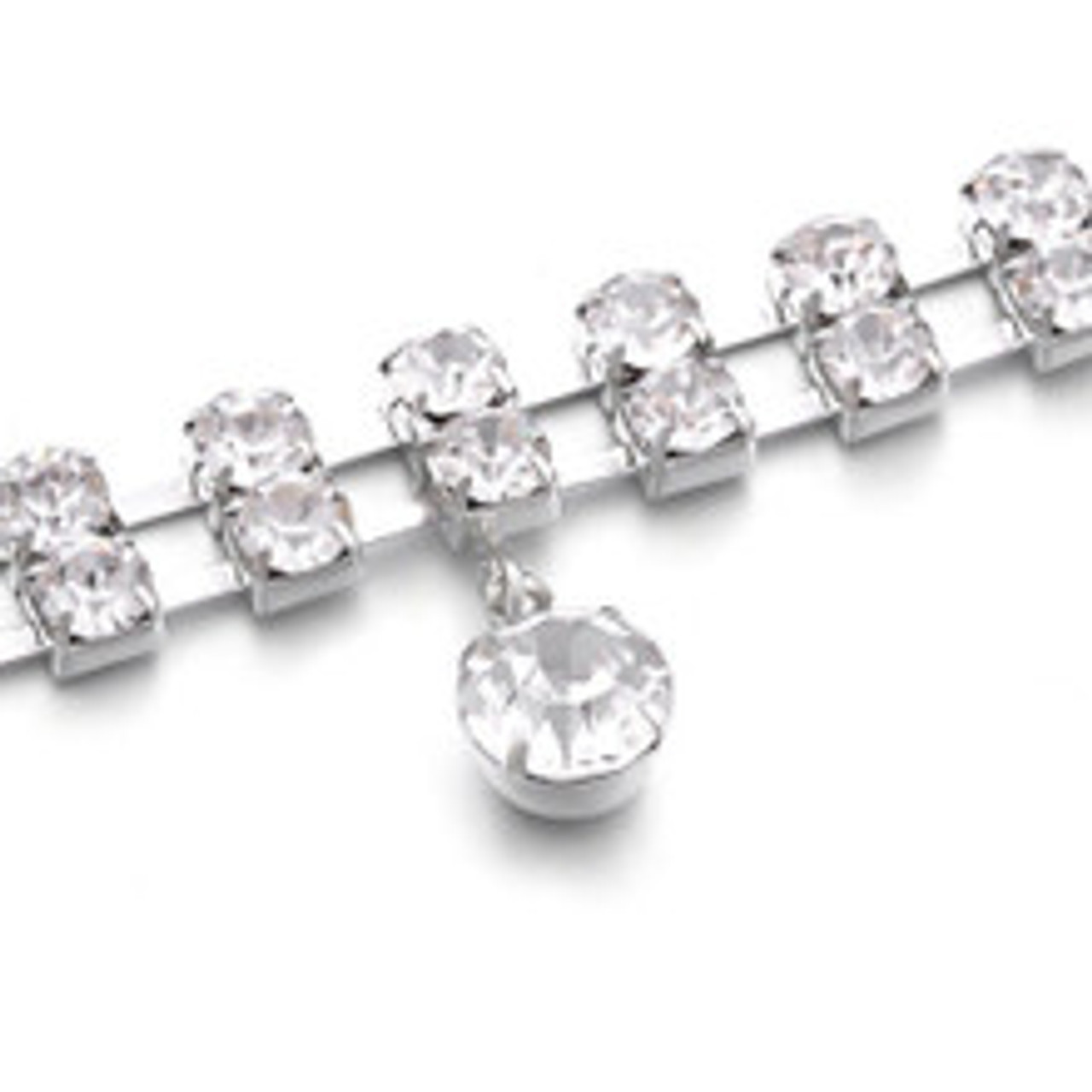 Silver Rhinestone Drop Diamante Belt