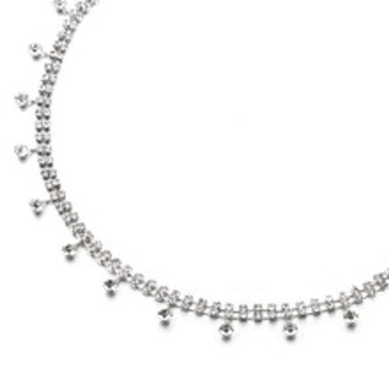 Silver Rhinestone Drop Diamante Belt
