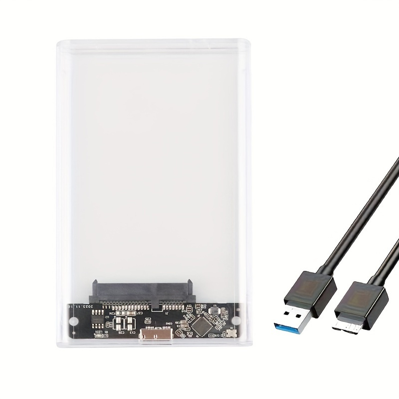 Hard Drive Enclosure 2.5 Inch USB 3.0 SATA Case External Clear Caddy HDD SSD