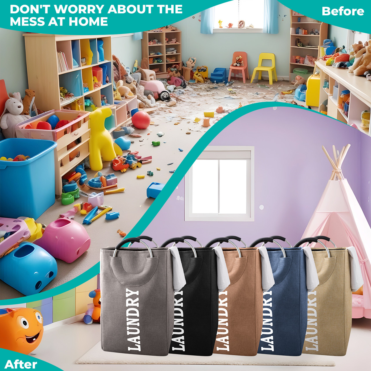 Laundry Basket with Aluminums Handles