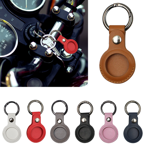 Protective PU Leather Case with Keyring For AirTag Location Tracker