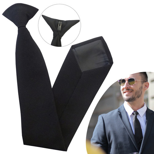 Plain Black Clip Tie