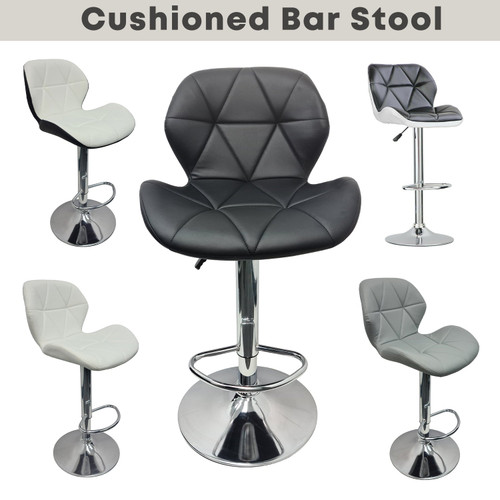 Swivel Chrome & PU Leather Modern Adjustable Bar Stools