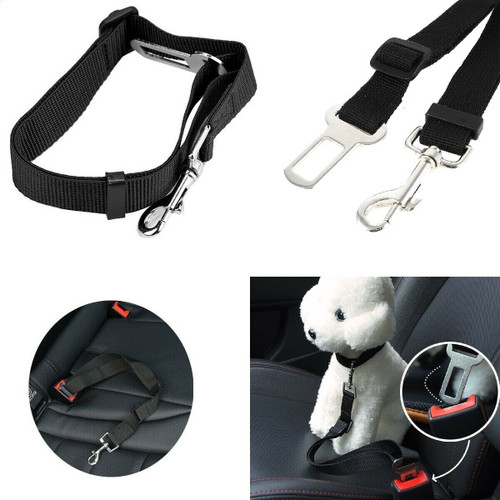 21" Adjustable Car Seat Belt for Dog and Cat - Black