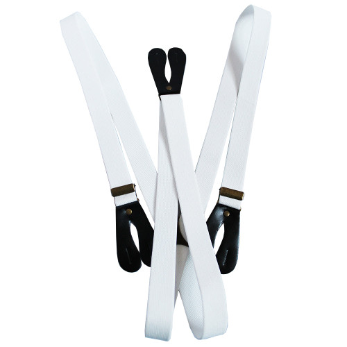 20mm X-Shaped Button Hole White Braces/ Suspenders for Boys Kids