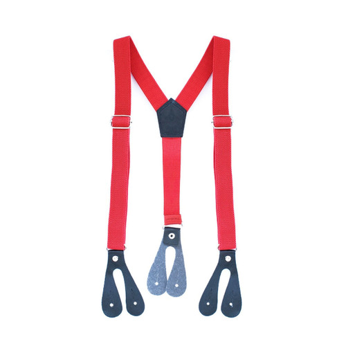 Adjustable Braces For Kids Y Shape Button Hole Suspenders for Trousers, Jeans, Shorts, Red, 20mm