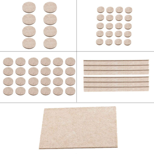 Beige Non-Slip Mixed Shape Felt Furniture Pads for Floor Protections
