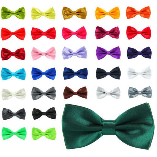 Men’s Satin Polyester Plain Bow Tie Party Wear Clothing