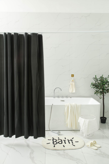 PEVA Plastic Shower Curtain - Black