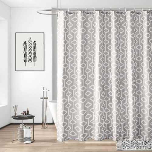 Abstract Geometric Shower Curtain - Grey