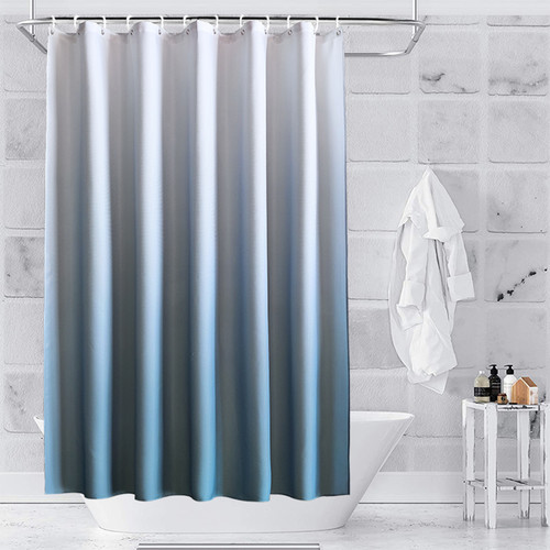 Gradient Colour Shower Curtain - Blue & White