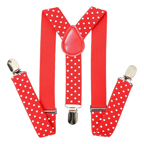 Clip-On Braces - Red with White DotS