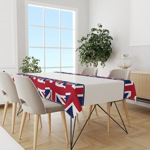 54 Inch x 108 Inch Union Jack Rectangular Plastic Tablecover